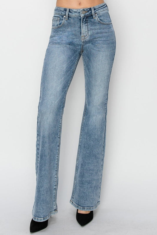 RISEN Full Size Mid Rise Bootcut Jeans - Too Dimes Boutique