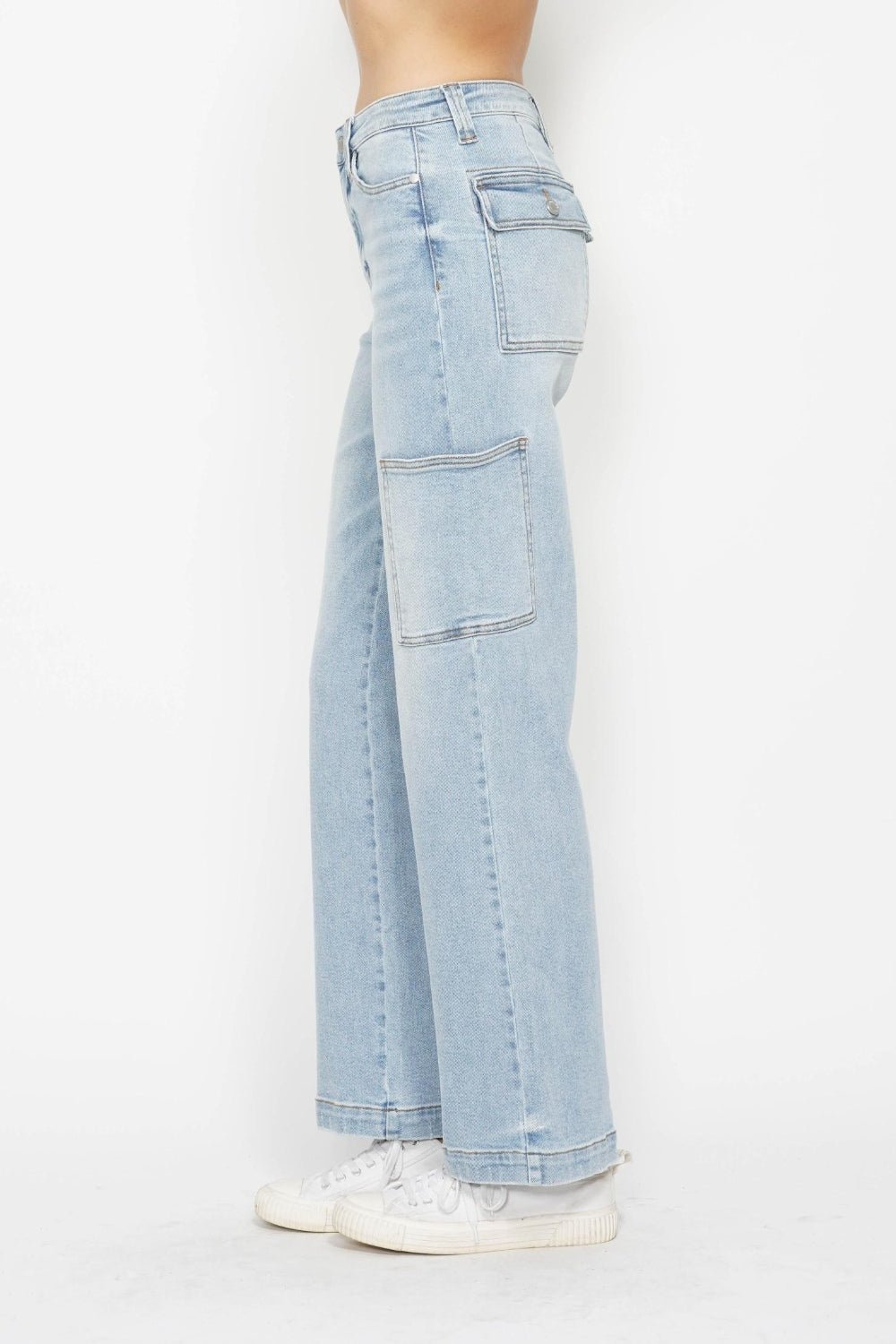 Judy Blue Full Size High Waist Straight Cargo Jeans - Too Dimes Boutique