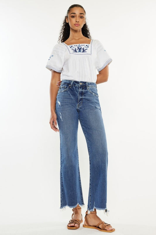Kancan Full Size High Rise Slim Wide Leg Jeans - Too Dimes Boutique