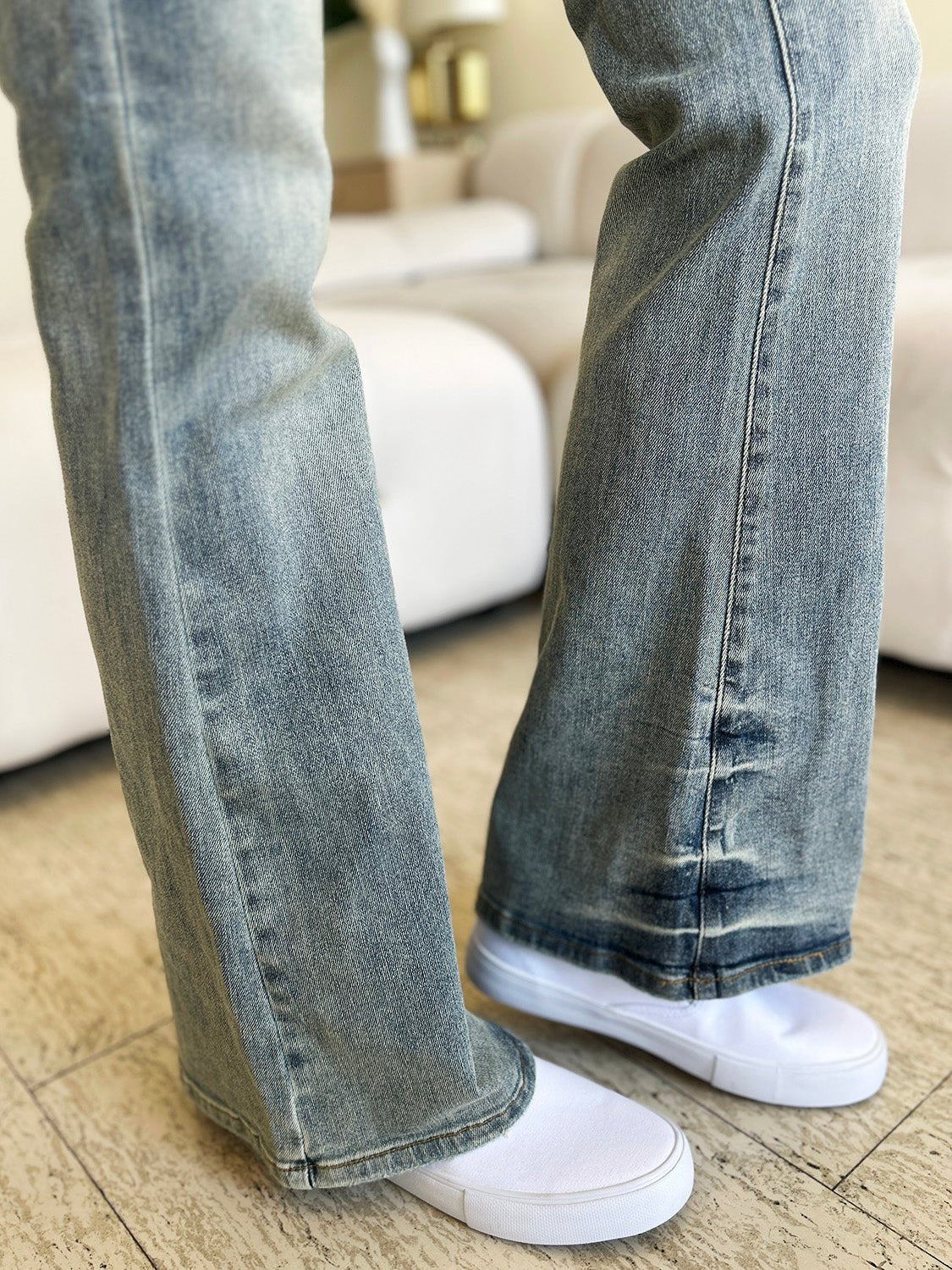 Judy Blue Full Size Mid Rise Flare Jeans - Too Dimes Boutique