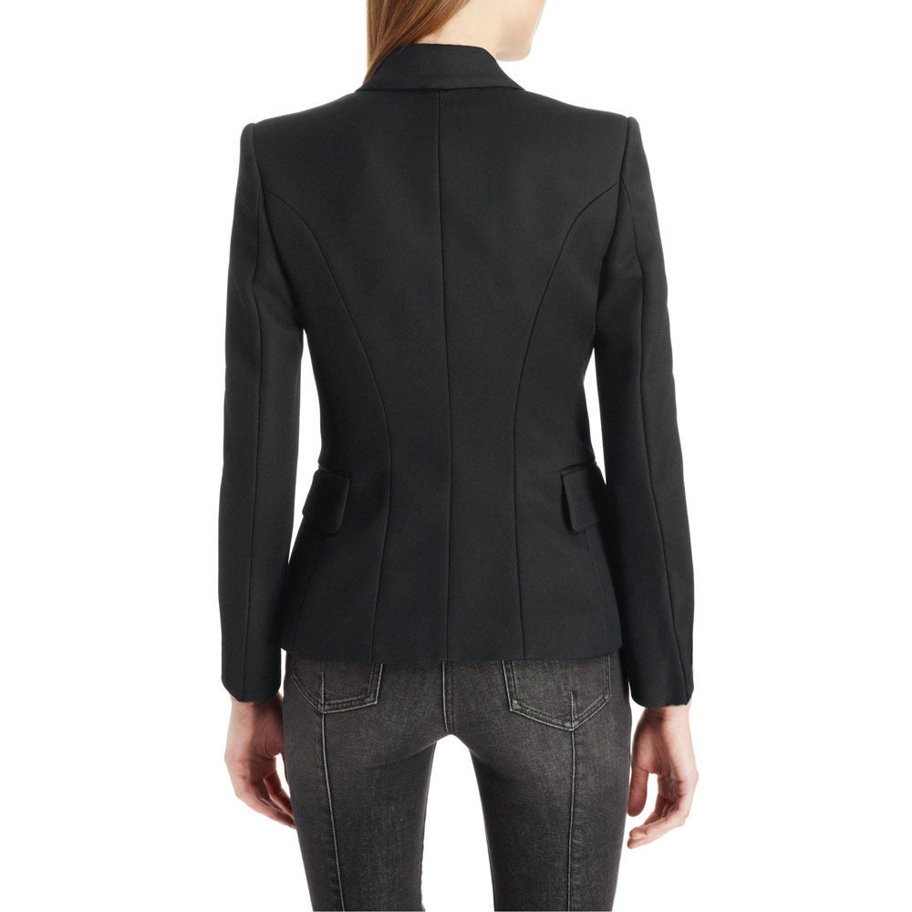 Lapel Collar Long Sleeve Blazer - Too Dimes Boutique