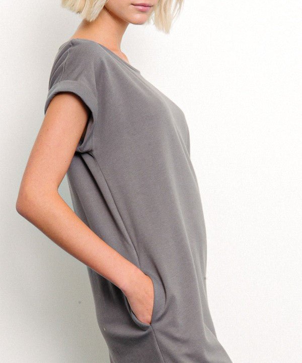 BRUSHED ORGANIC HEMP Side Slit Maxi Dress - Too Dimes Boutique