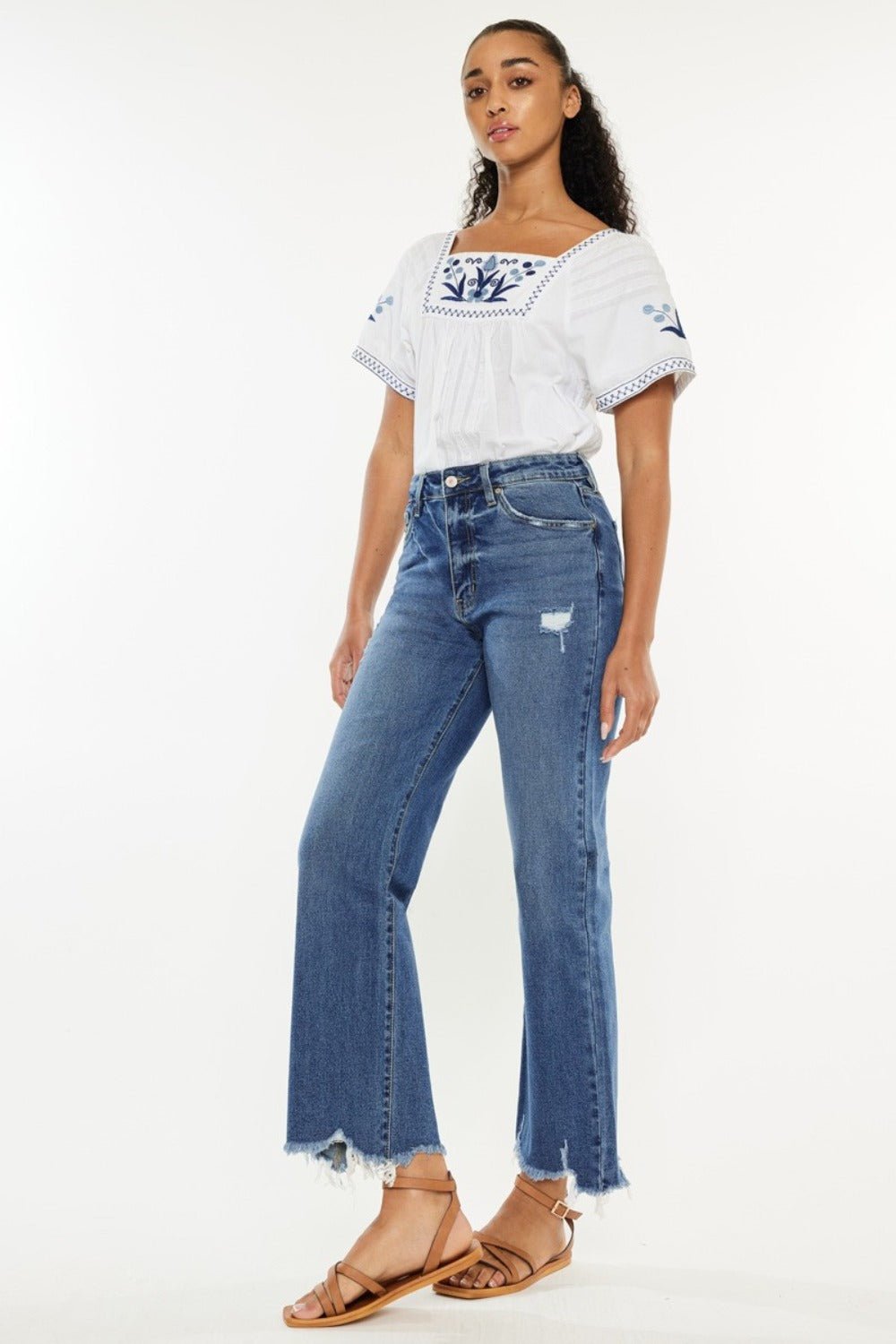 Kancan Full Size High Rise Slim Wide Leg Jeans - Too Dimes Boutique