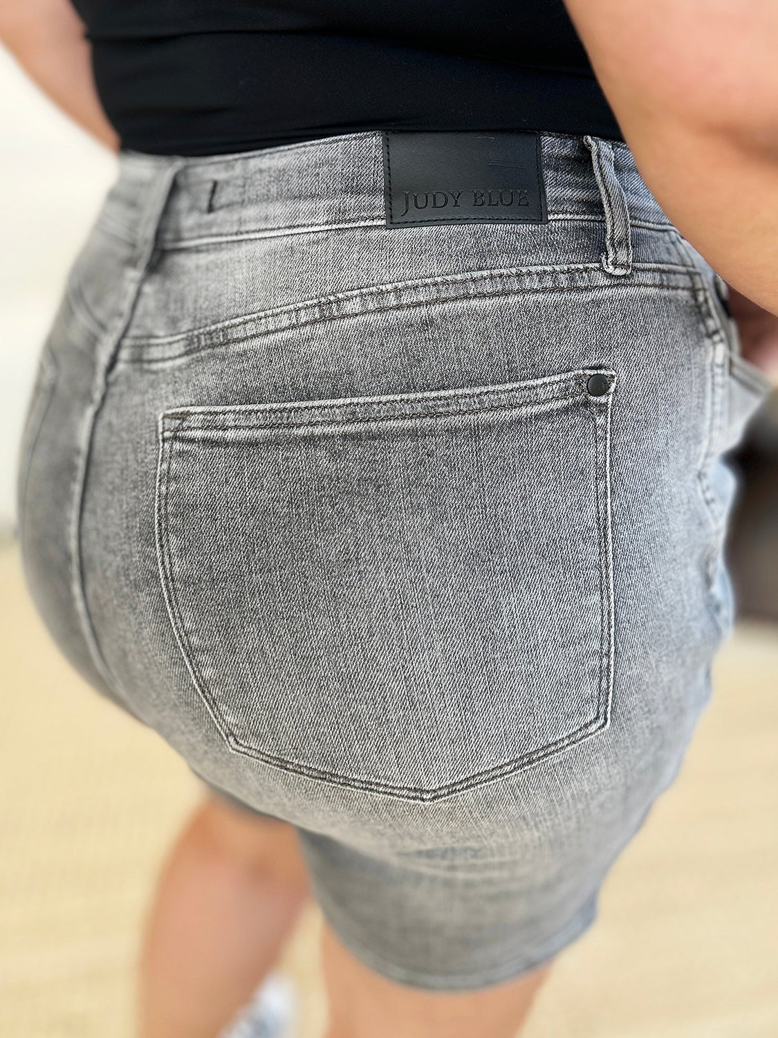 Judy Blue Full Size High Waist Washed Denim Shorts - Too Dimes Boutique