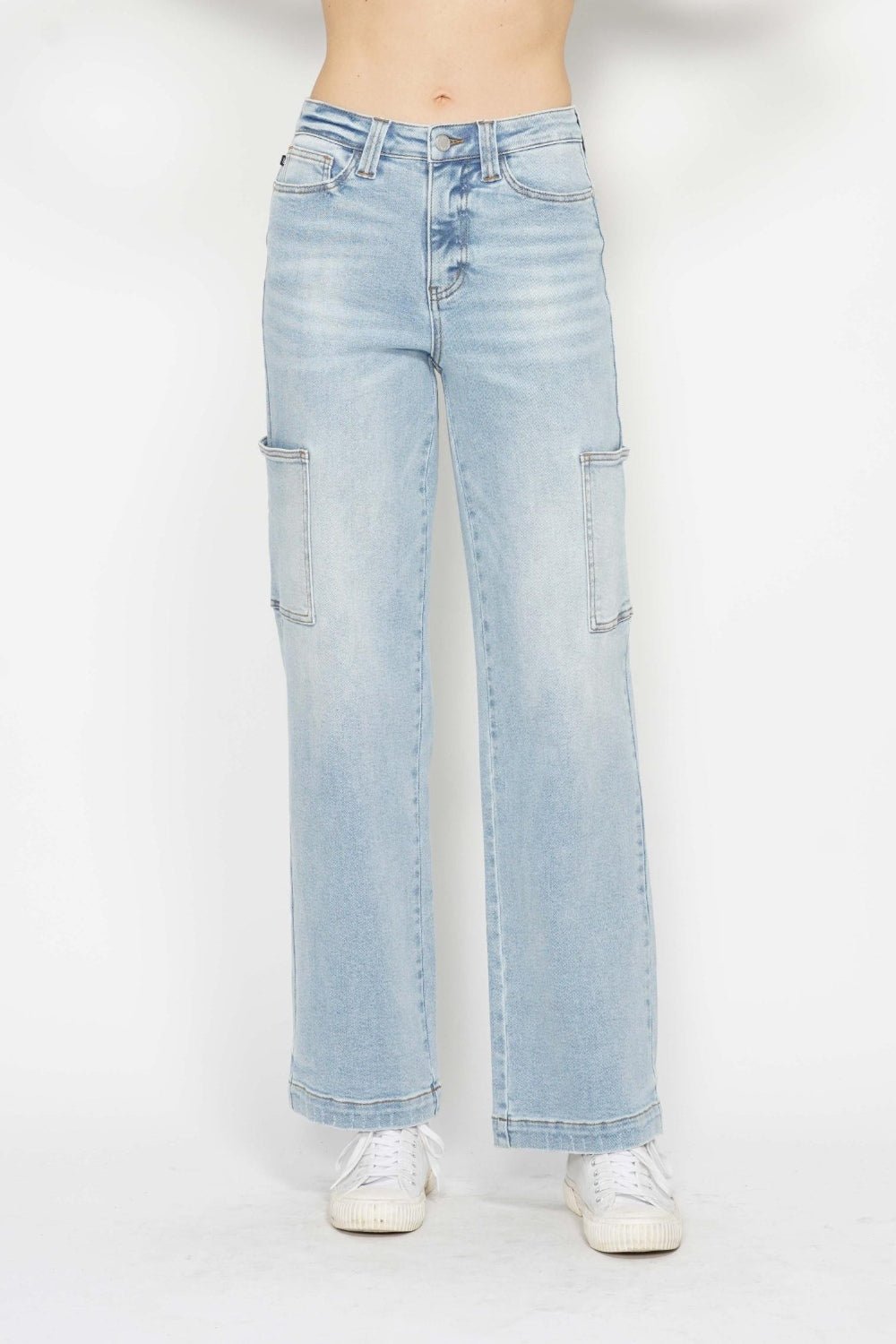 Judy Blue Full Size High Waist Straight Cargo Jeans - Too Dimes Boutique