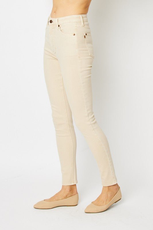 Judy Blue Full Size Garment Dyed Tummy Control Skinny Jeans - Too Dimes Boutique