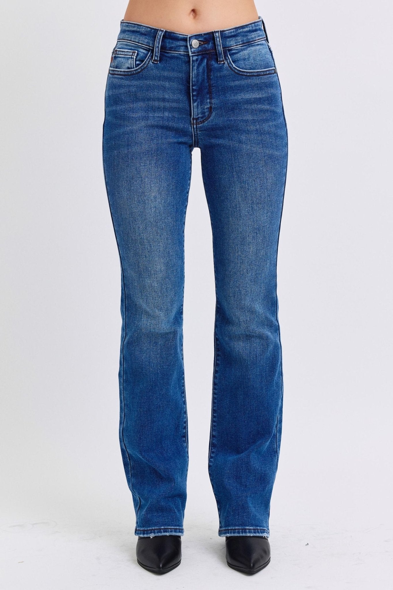 Judy Blue Full Size Run Mid - Rise Bootcut Jeans with Thermal Lining - Too Dimes Boutique