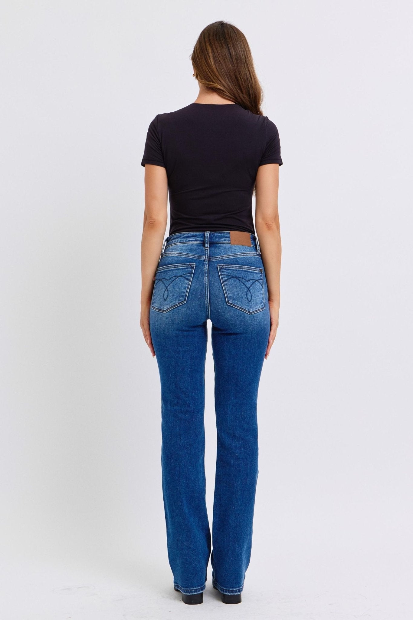 Judy Blue Full Size Run Mid - Rise Bootcut Jeans with Thermal Lining - Too Dimes Boutique