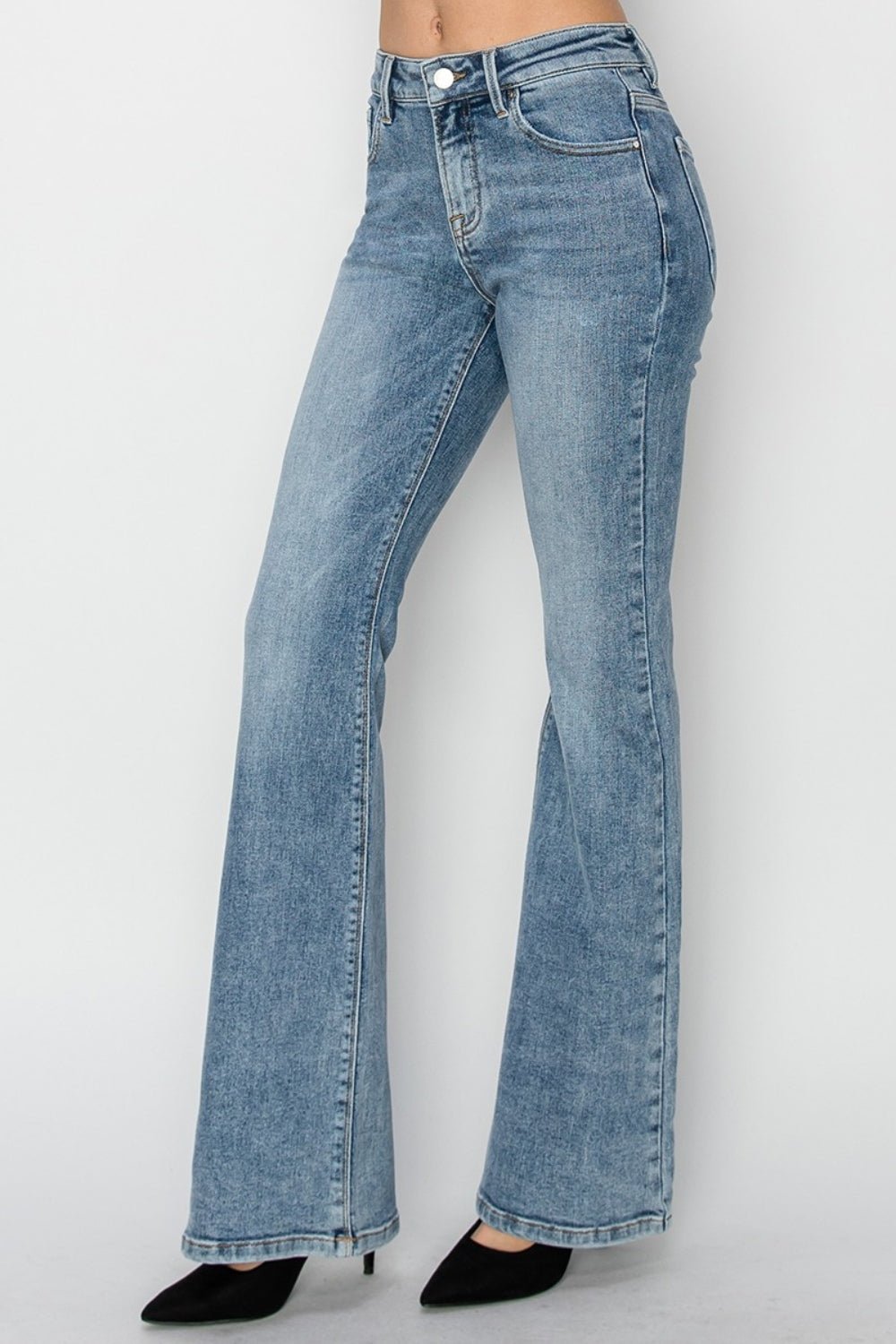RISEN Full Size Mid Rise Bootcut Jeans - Too Dimes Boutique