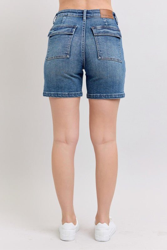 Judy Blue Full Size High Rise Denim Shorts Plus Size - Too Dimes Boutique
