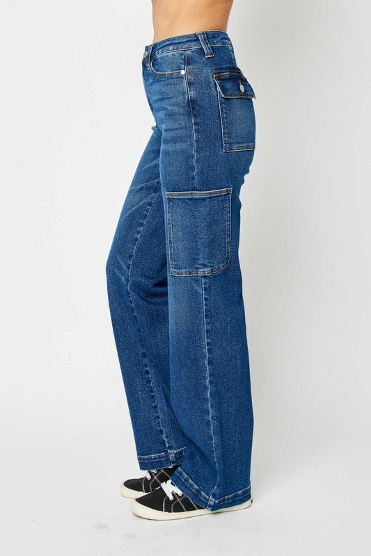 Judy Blue Full Size High Waist Cargo Jeans - Too Dimes Boutique