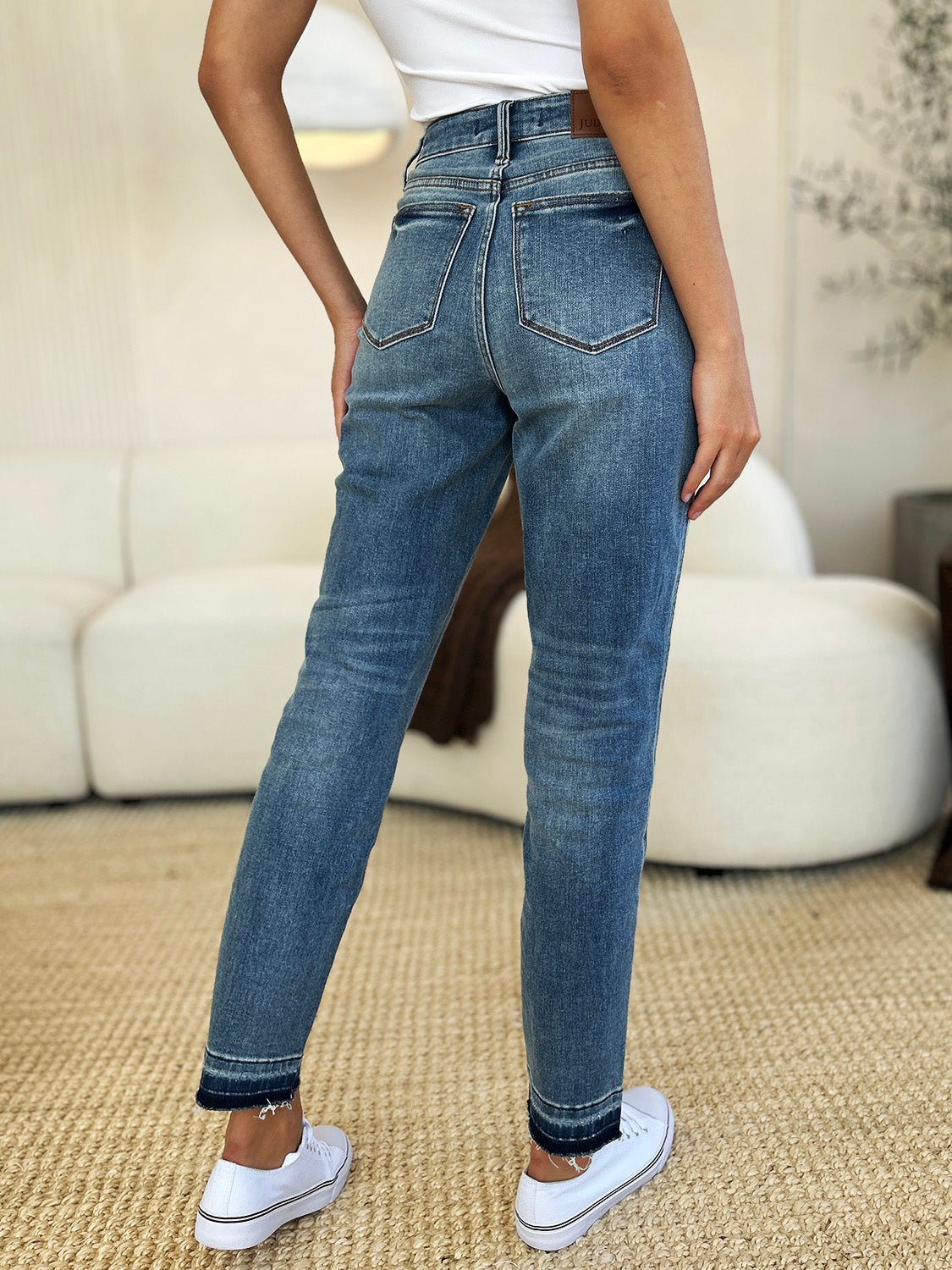 Judy Blue Full Size Mid Rise Rigid Magic Release Hem Jeans - Too Dimes Boutique