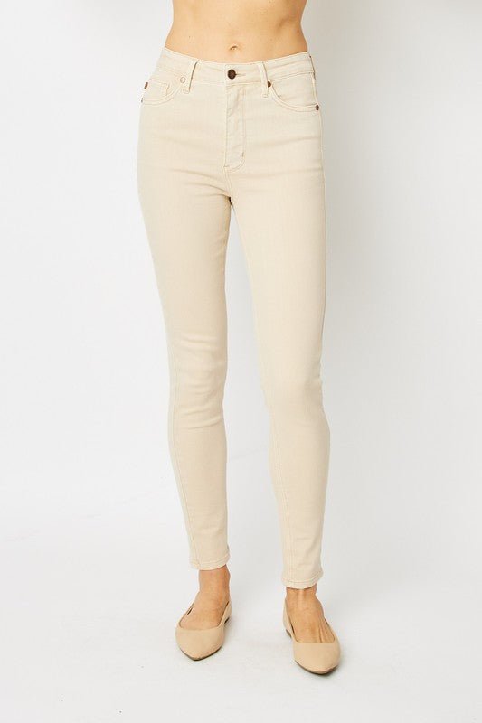 Judy Blue Full Size Garment Dyed Tummy Control Skinny Jeans - Too Dimes Boutique