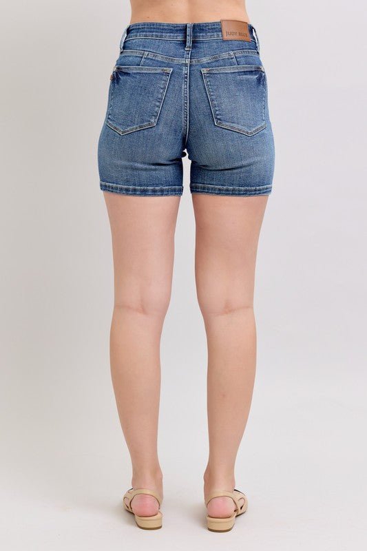 Judy Blue Full Size High Waist Denim Shorts Plus Size - Too Dimes Boutique