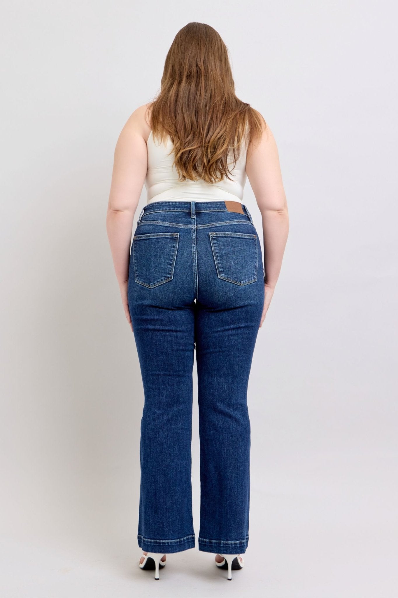 Judy Blue Full Size High Rise Flare Jeans with Pockets Plus Size - Too Dimes Boutique