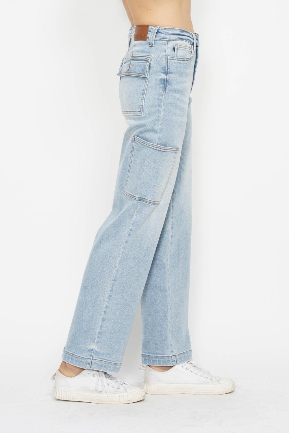 Judy Blue Full Size High Waist Straight Cargo Jeans - Too Dimes Boutique